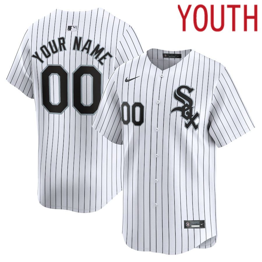 Youth Chicago White Sox Nike White Home Limited Custom MLB Jersey->youth mlb jersey->Youth Jersey